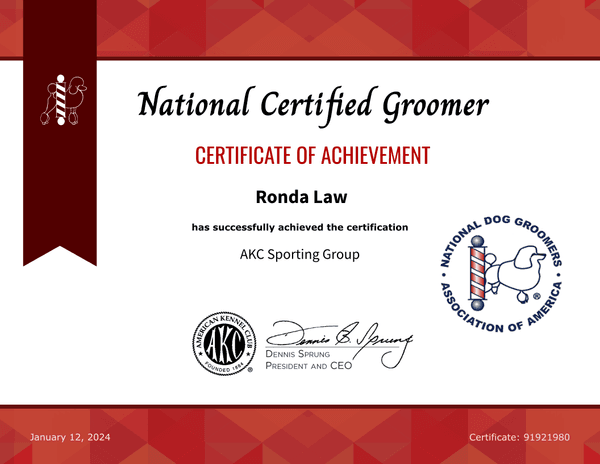 National Certified Groomer